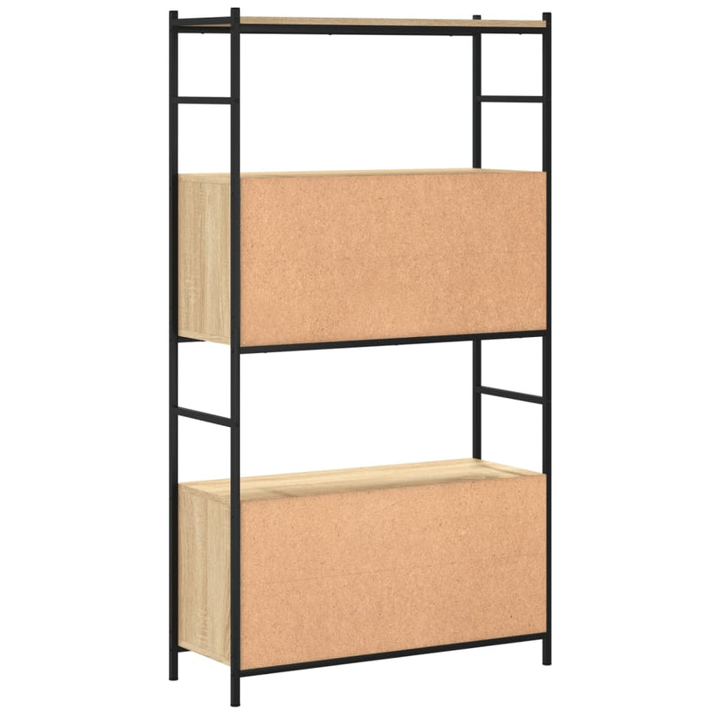 Bücherregal Sonoma-Eiche 80x30x145,5 cm Holzwerkstoff und Eisen