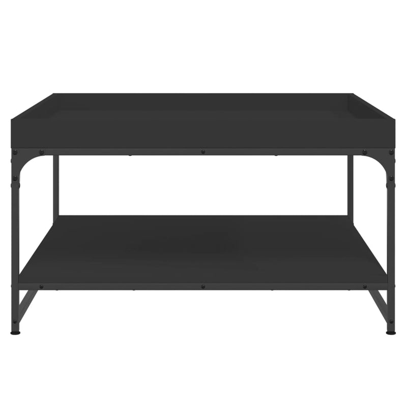 Couchtisch Schwarz 80x80x45 cm Holzwerkstoff und Eisen