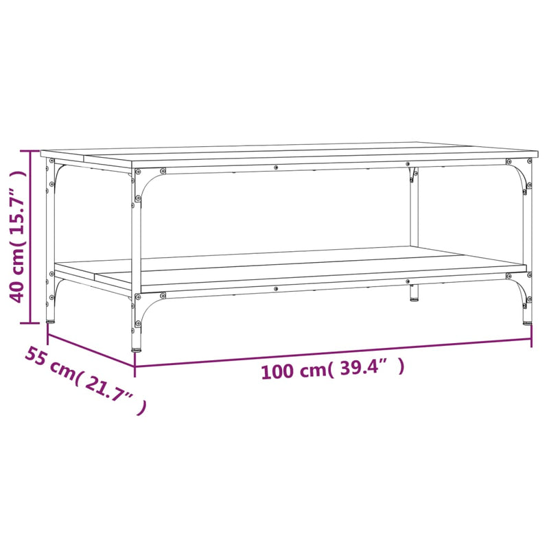 Couchtisch Schwarz 100x55x40 cm Holzwerkstoff