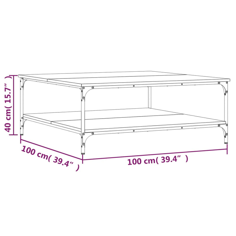 Couchtisch Sonoma-Eiche 100x100x40 cm Holzwerkstoff