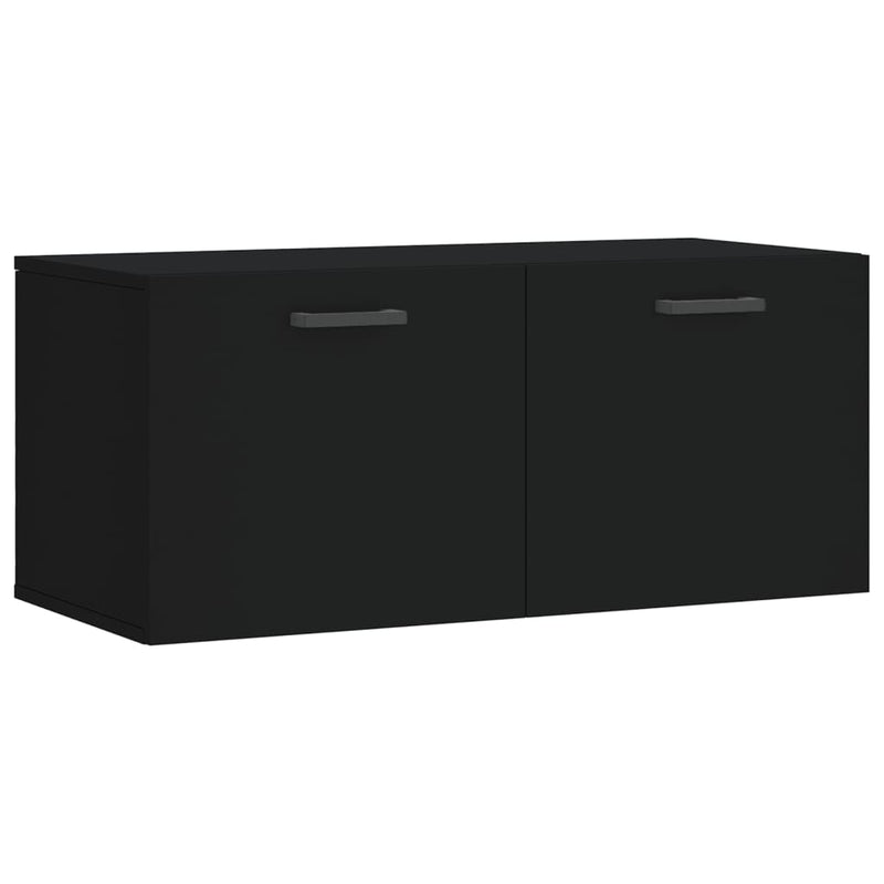 Wandschrank Schwarz 80x36,5x35 cm Holzwerkstoff