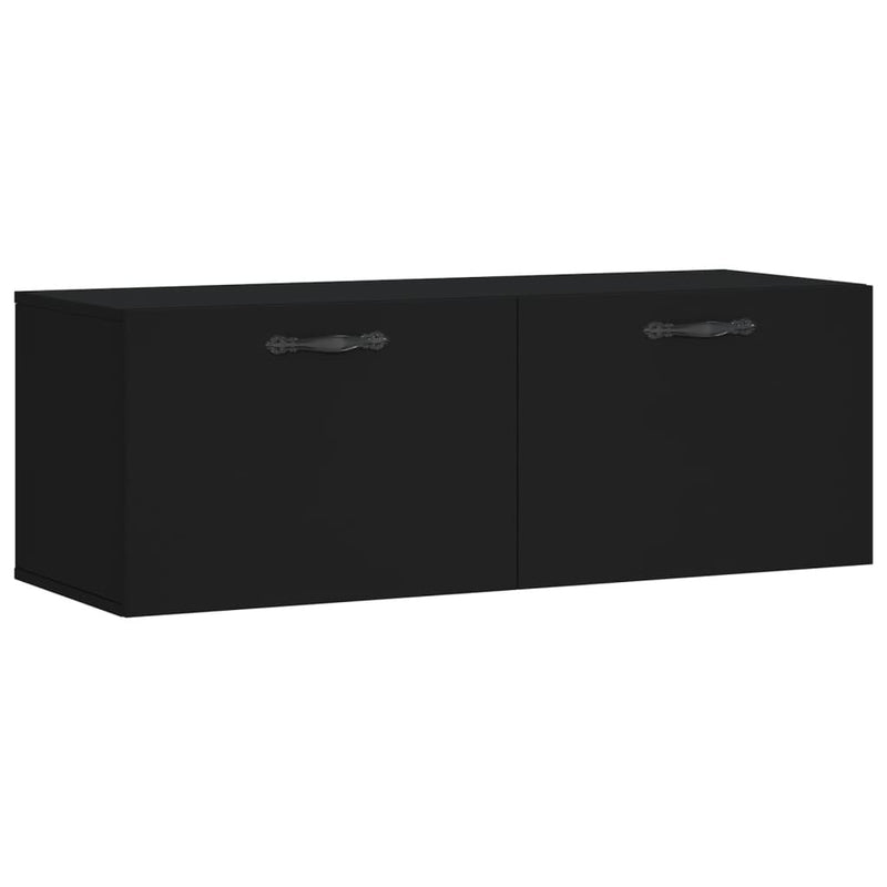 Wandschrank Schwarz 100x36,5x35 cm Holzwerkstoff