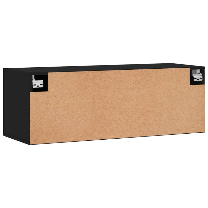 Wandschrank Schwarz 100x36,5x35 cm Holzwerkstoff