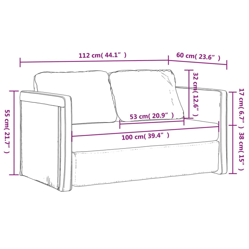 Bodensofa Mit Schlaffunktion 112X174X55 Cm Stoff