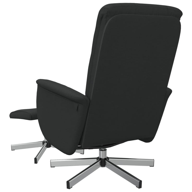 Relaxsessel mit Hocker Schwarz Stoff