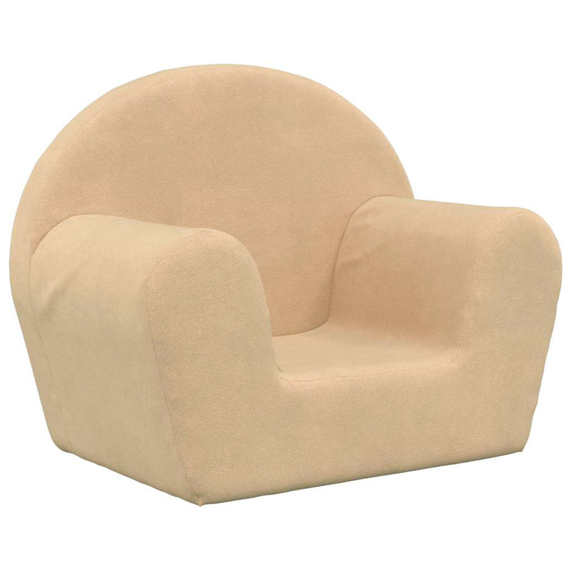 Kindersofa Creme Weicher Plüsch