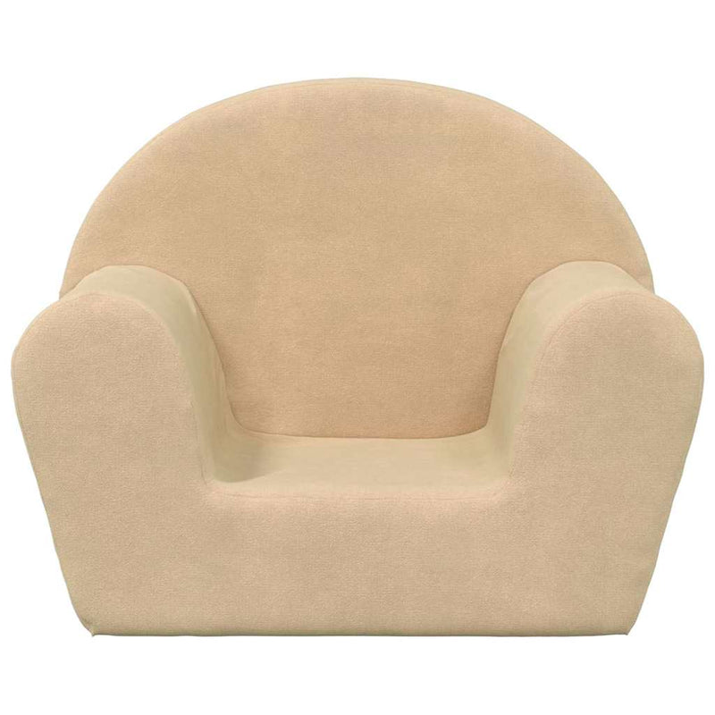 Kindersofa Creme Weicher Plüsch