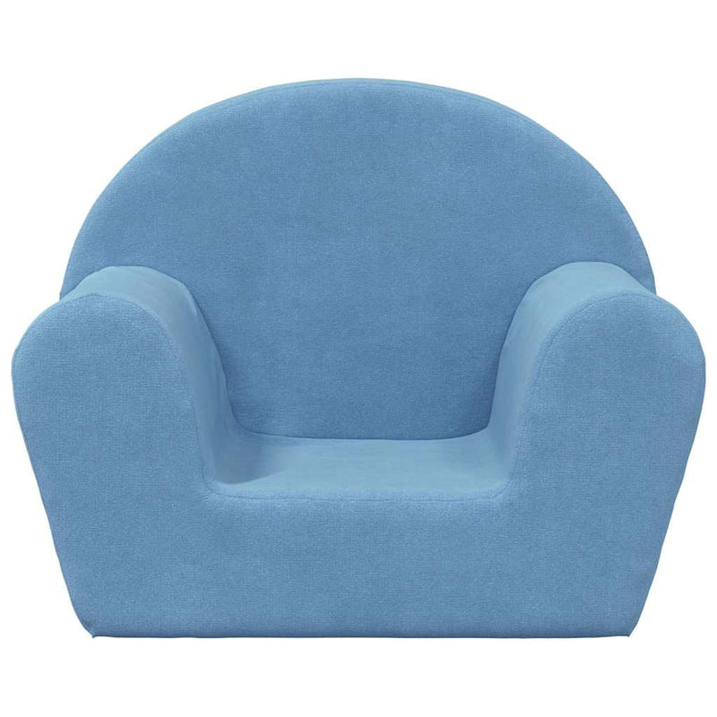 Kindersofa Blau Weich Plüsch