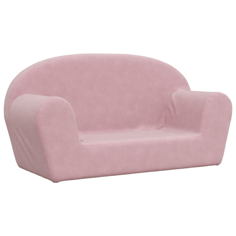 Kindersofa 2-Sitzer Rosa Weich Plüsch