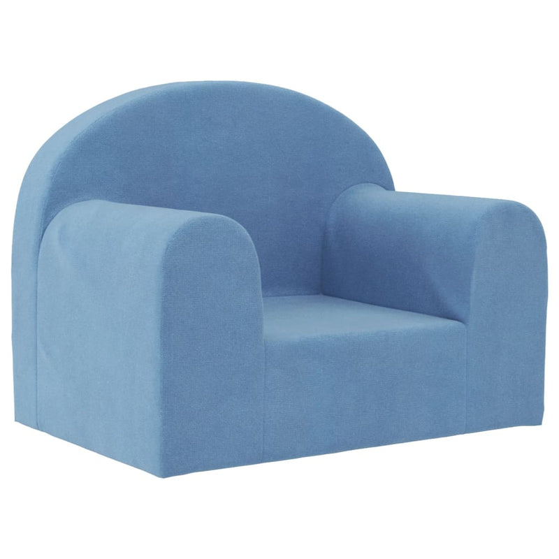 Kindersofa Blau Weich Plüsch