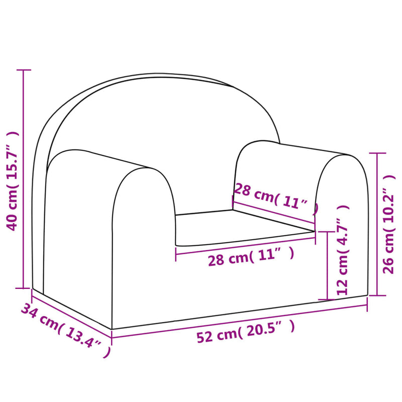 Kindersofa Rosa Weich Plüsch