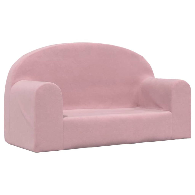 Kindersofa 2-Sitzer Rosa Weich Plüsch