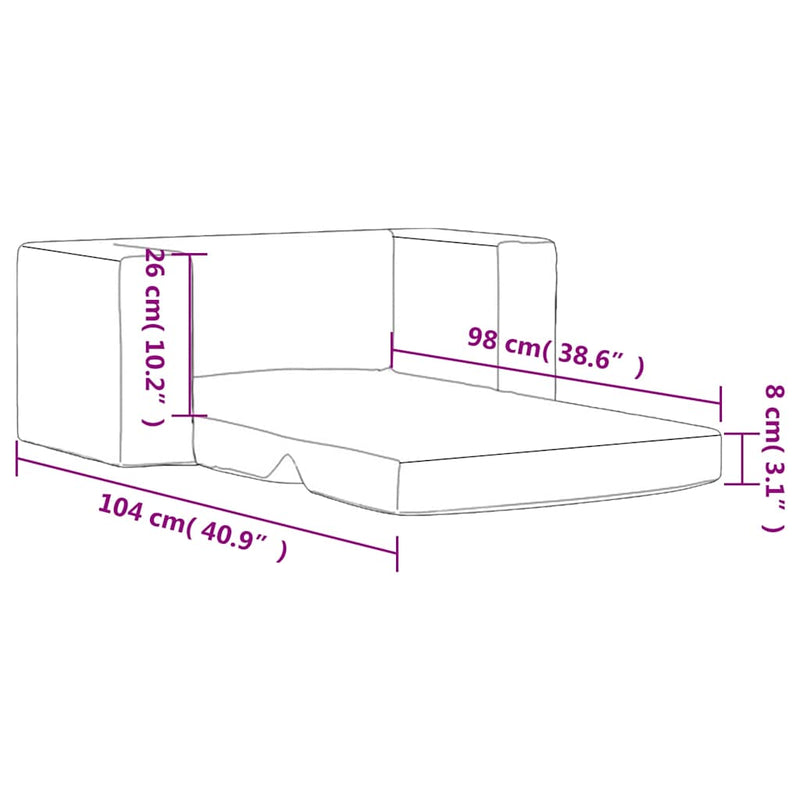 Kinder-Schlafsofa 2-Sitzer Blau Weicher Plüsch