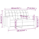2-Sitzer-Sofa Mit Zierkissen 120 Cm Stoff