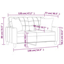 2-Sitzer-Sofa Mit Zierkissen 120 Cm Kunstleder