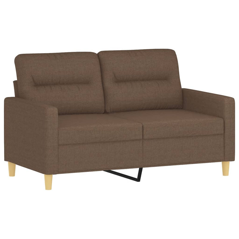 2-Sitzer-Sofa mit Zierkissen Braun 120 cm Stoff