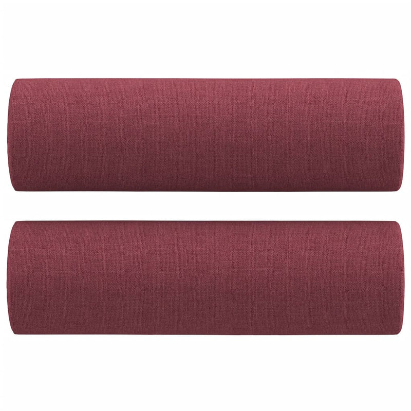 2-Sitzer-Sofa mit Zierkissen Weinrot 120 cm Stoff