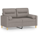 2-Sitzer-Sofa Mit Zierkissen 120 Cm Stoff