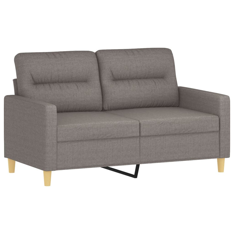 2-Sitzer-Sofa mit Zierkissen Taupe 120 cm Stoff