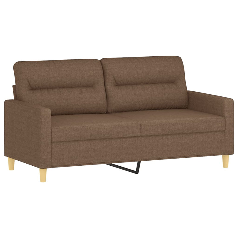 2-Sitzer-Sofa mit Zierkissen Braun 140 cm Stoff