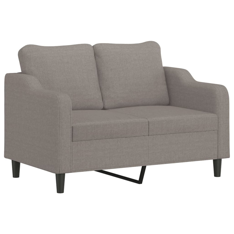 2-Sitzer-Sofa mit Zierkissen Taupe 120 cm Stoff