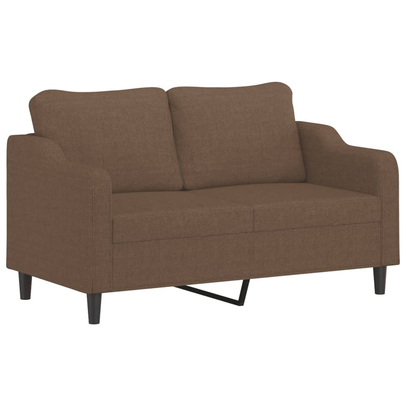 2-Sitzer-Sofa mit Zierkissen Braun 140 cm Stoff