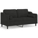 2-Sitzer-Sofa Mit Zierkissen 140 Cm Stoff