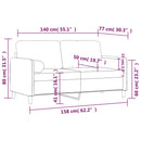 2-Sitzer-Sofa Mit Zierkissen 140 Cm Samt