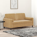 2-Sitzer-Sofa Mit Zierkissen 140 Cm Samt