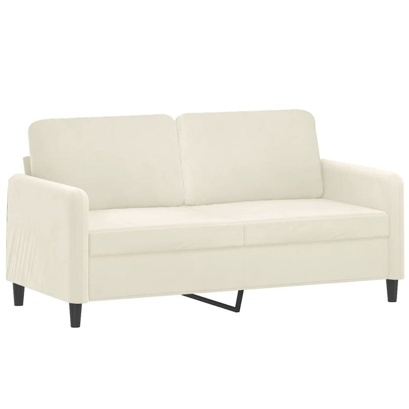 2-Sitzer-Sofa mit Zierkissen Creme 140 cm Samt