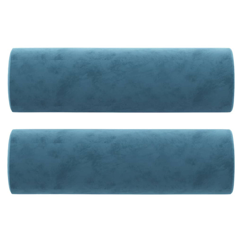 2-Sitzer-Sofa mit Zierkissen Blau 140 cm Samt