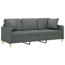 3-Sitzer-Sofa Mit Zierkissen 180 Cm Stoff