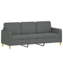 3-Sitzer-Sofa Mit Zierkissen 180 Cm Stoff
