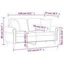 2-Sitzer-Sofa Mit Zierkissen 140 Cm Kunstleder