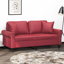 2-Sitzer-Sofa Mit Zierkissen 140 Cm Kunstleder