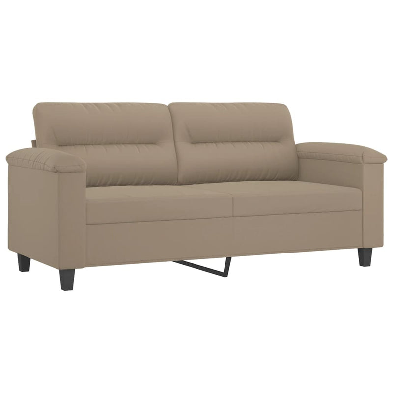 2-Sitzer-Sofa mit Kissen Taupe 140 cm Mikrofasergewebe