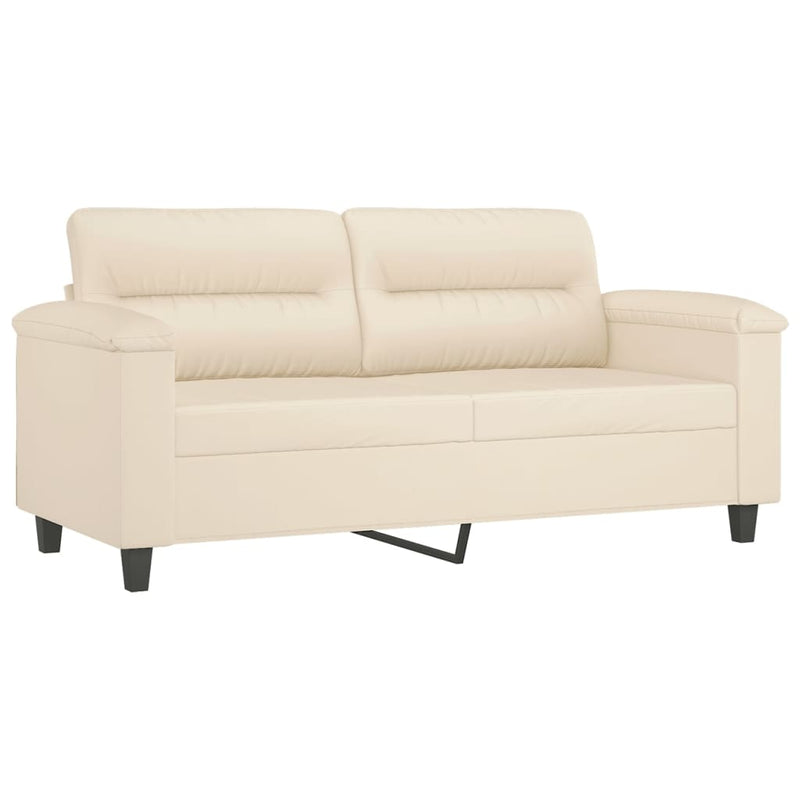 2-Sitzer-Sofa mit Kissen Beige 140 cm Mikrofasergewebe