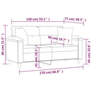 2-Sitzer-Sofa Mit Zierkissen 140 Cm Kunstleder