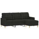 3-Sitzer-Sofa Mit Hocker 180 Cm Stoff