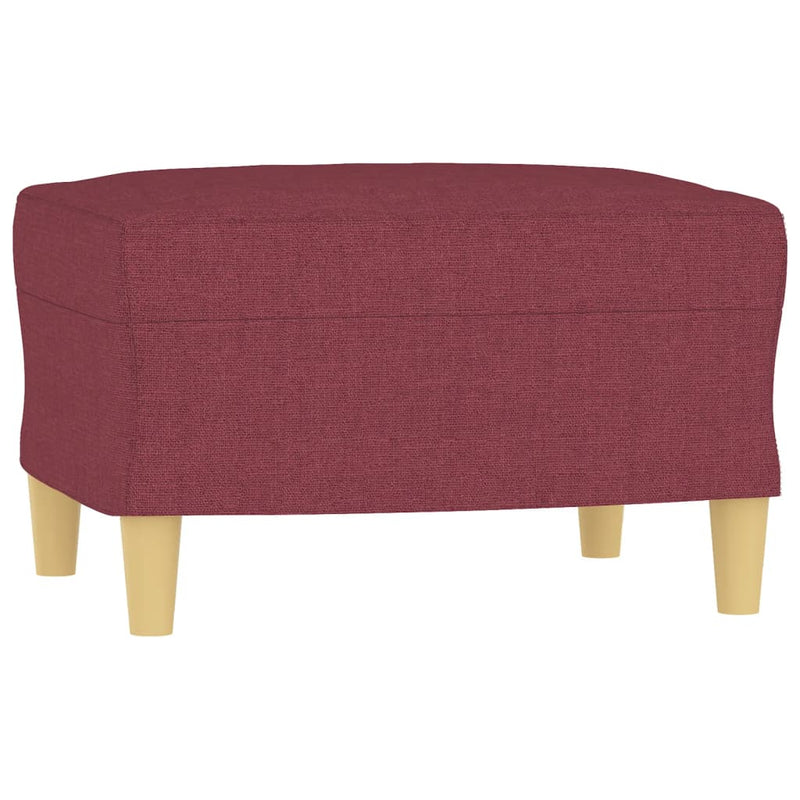 3-Sitzer-Sofa mit Hocker Weinrot 180 cm Stoff