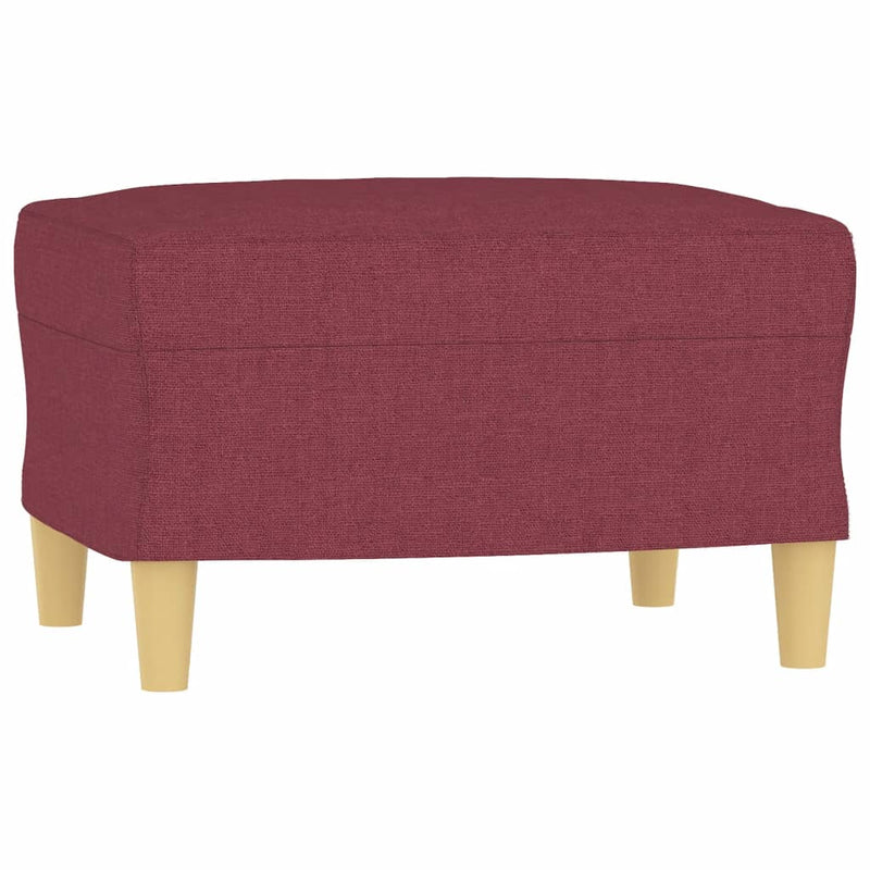 3-Sitzer-Sofa mit Hocker Weinrot 180 cm Stoff