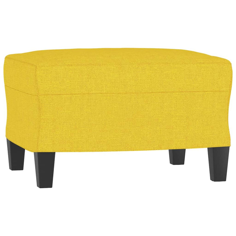 3-Sitzer-Sofa mit Hocker Hellgelb 180 cm Stoff