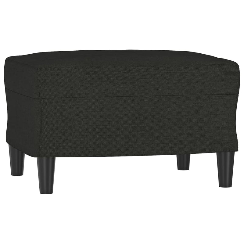 3-Sitzer-Sofa mit Hocker Schwarz 180 cm Stoff