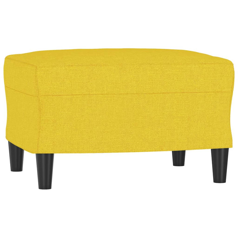 3-Sitzer-Sofa mit Hocker Hellgelb 180 cm Stoff