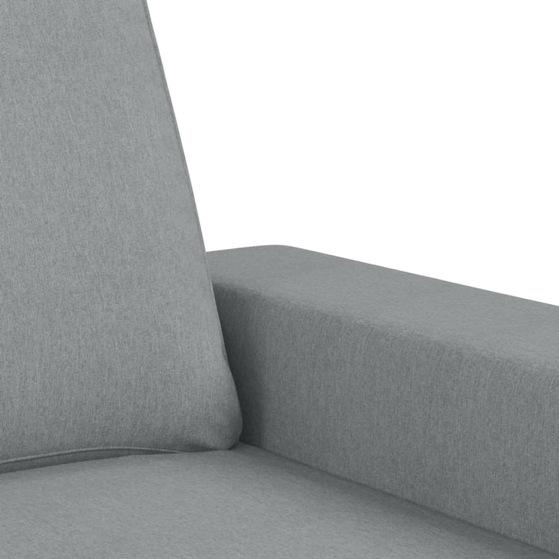 3-Sitzer-Sofa mit Hocker Hellgrau 180 cm Stoff