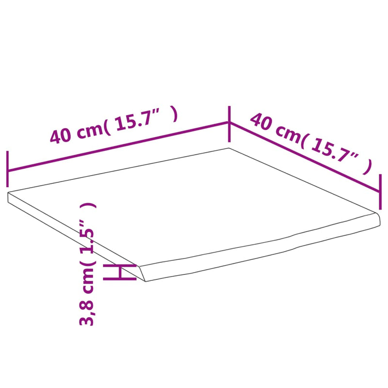 Wandregal 40x40x3,8 cm Quadratisch Massivholz Akazie Baumkante