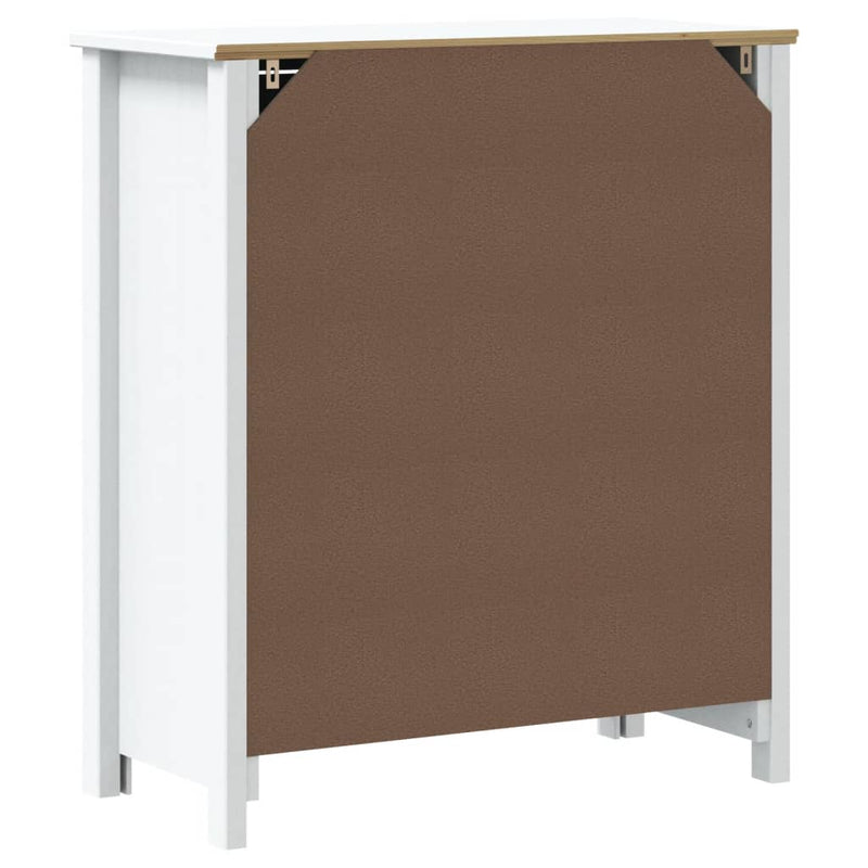 Badschrank BERG Weiß 69,5x34x80 cm Massivholz Kiefer