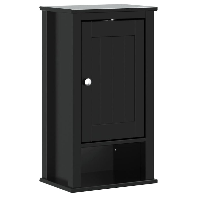 Bad-Wandschrank BERG Schwarz 40x27x71,5 cm Massivholz Kiefer