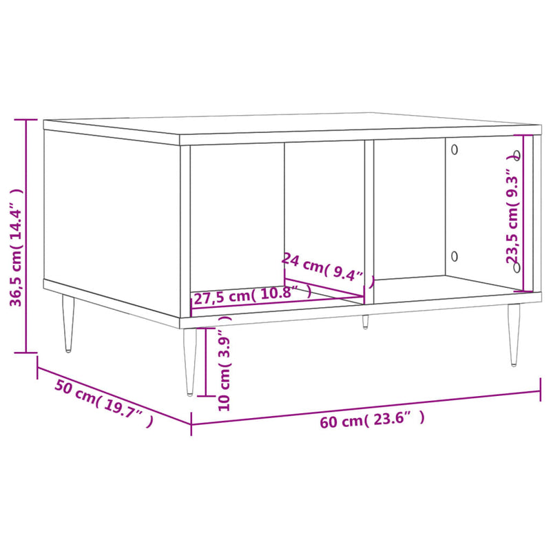 Couchtisch Betongrau 60x50x36,5 cm Holzwerkstoff