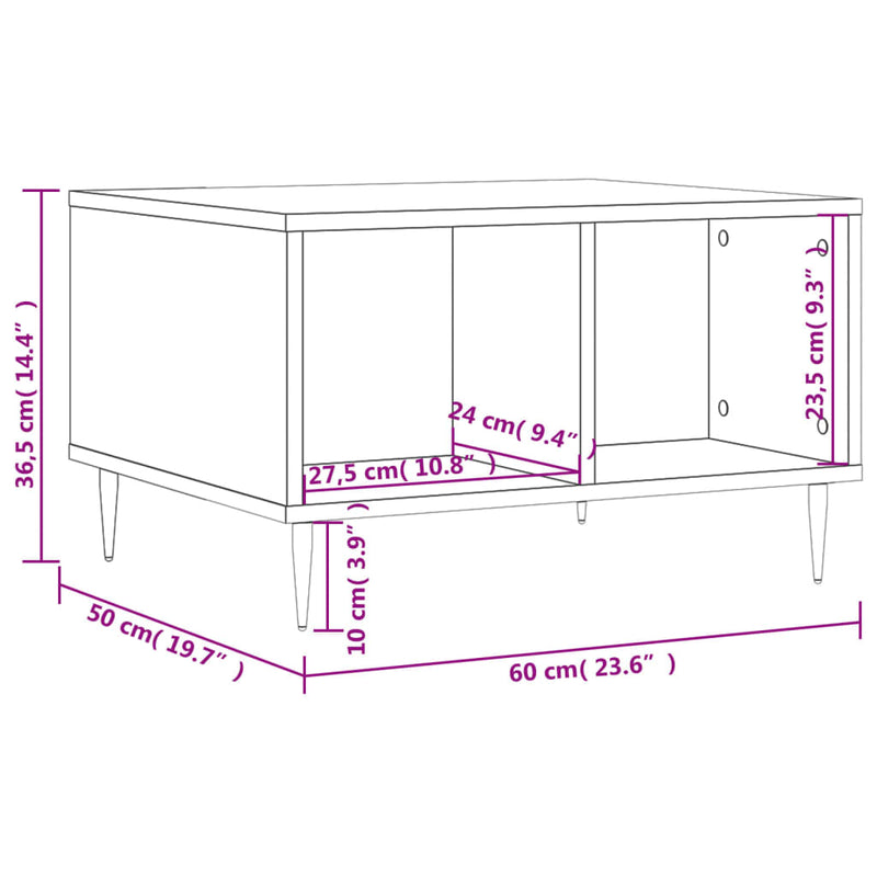 Couchtisch Grau Sonoma 60x50x36,5 cm Holzwerkstoff